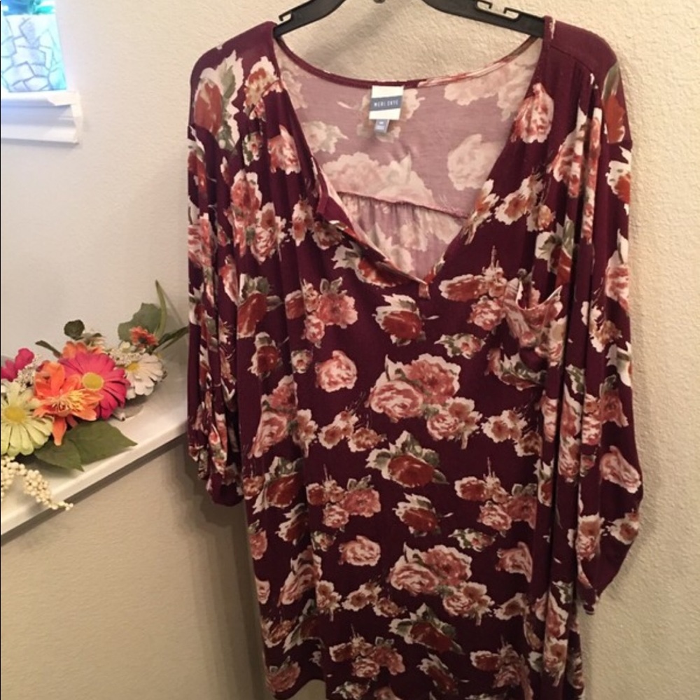 Long floral plus size tunic